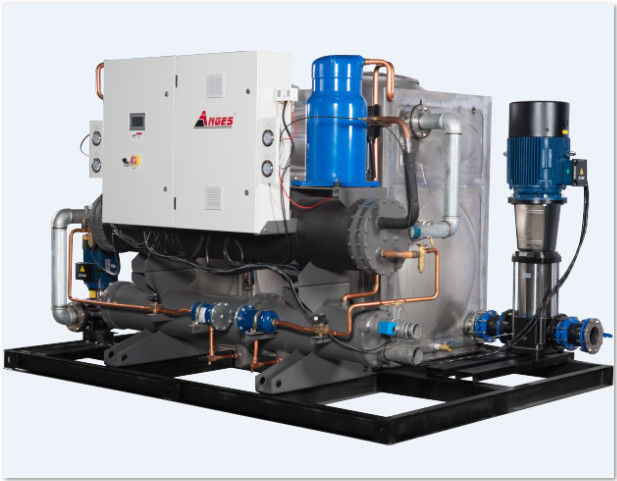 Industrial 373.9kw Water Cooled Screw Type Chiller Shell and Tube