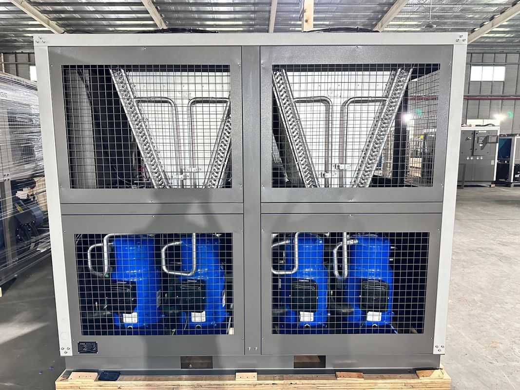 Factory Supply 60HP Air Cooled Industrial Water Chiller 60 Ton Scroll Type Glycol Chiller with Four Scroll Compressors