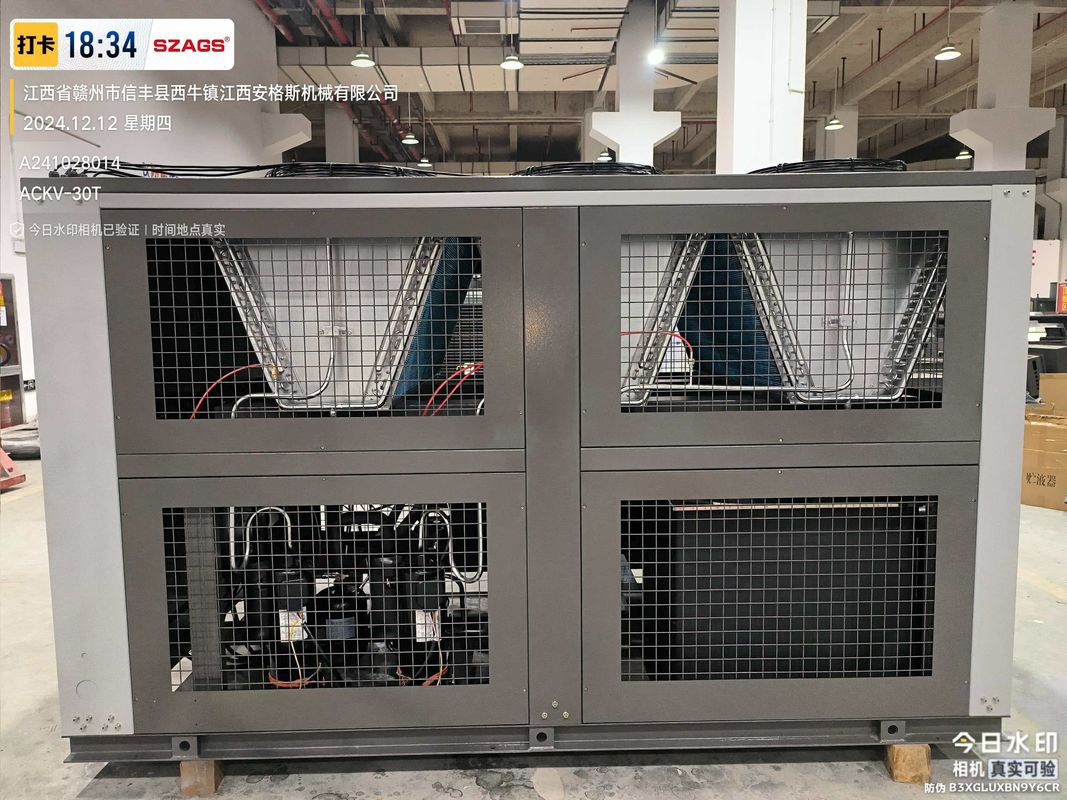 High-Efficiency 30HP Air-Cooled Scroll Industrial Inverter Chiller for for Plastic Injection Molding and Food Processing Applications